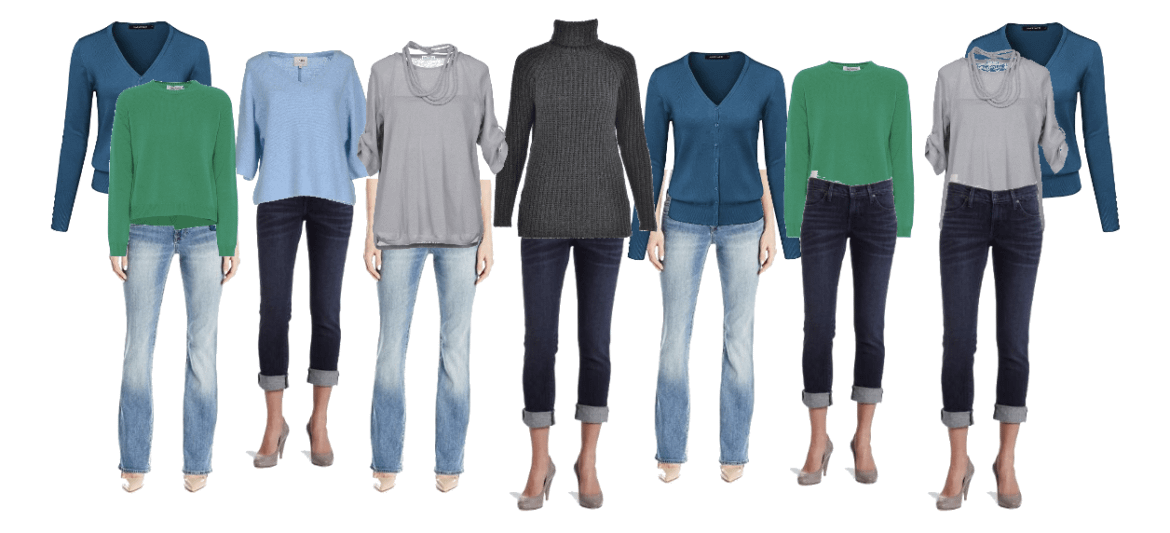 kapselgarderobe basert på jeans og gensere kapselgarderobe basert på jeans og gensere