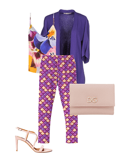 Busy outfit, calm bag Busy outfit, calm bag