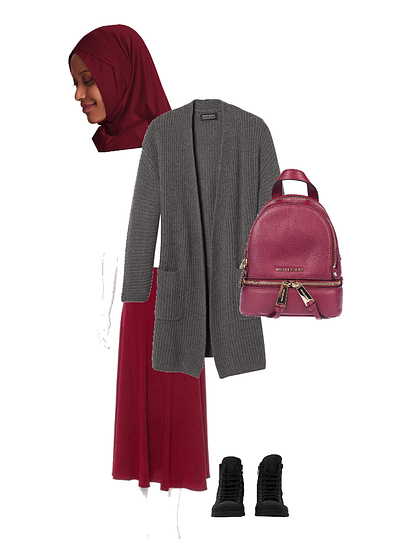 Burgundy hijabi