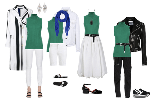 Green top styled for True Winter Green top styled for True Winter