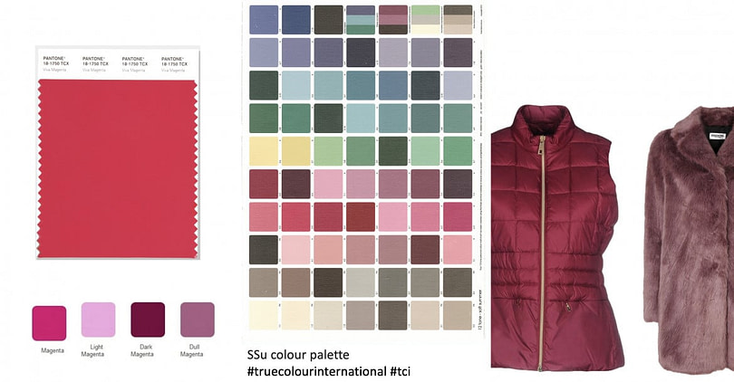 Viva Magenta next to Soft Summer colours Viva Magenta next to Soft Summer colours