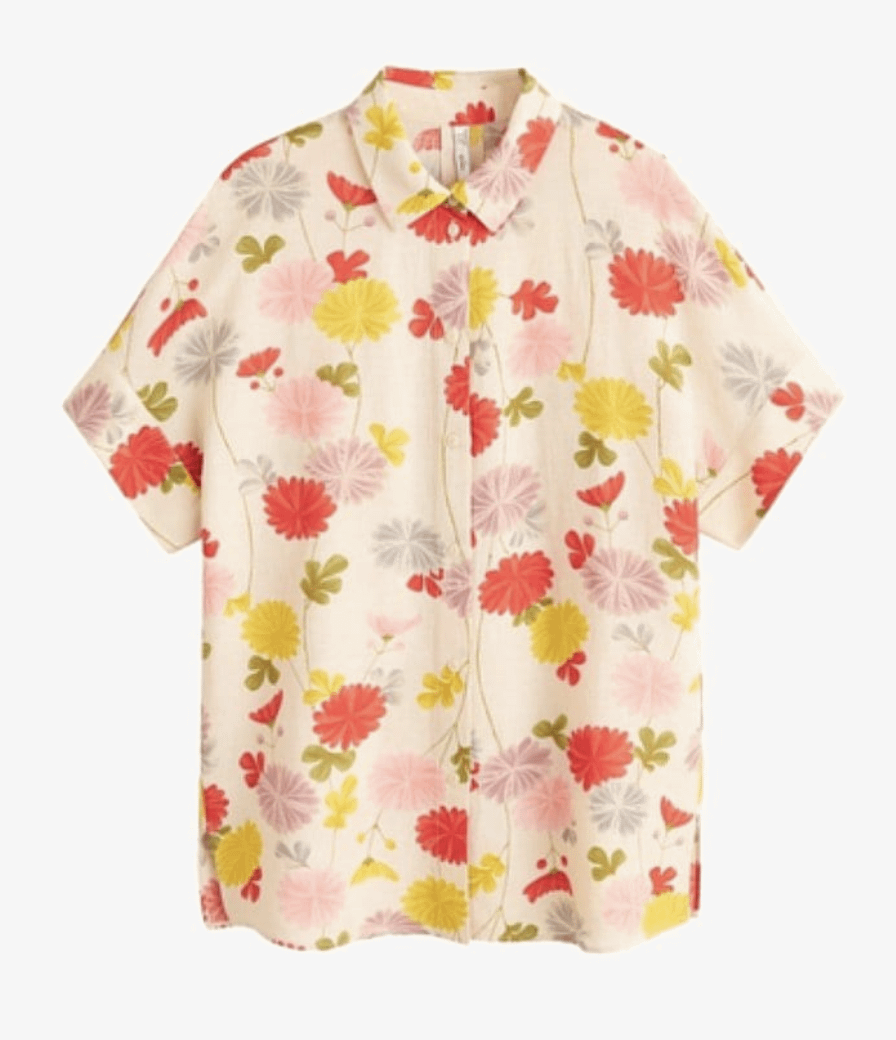 Floral blouse yellow and apricot Floral blouse yellow and apricot